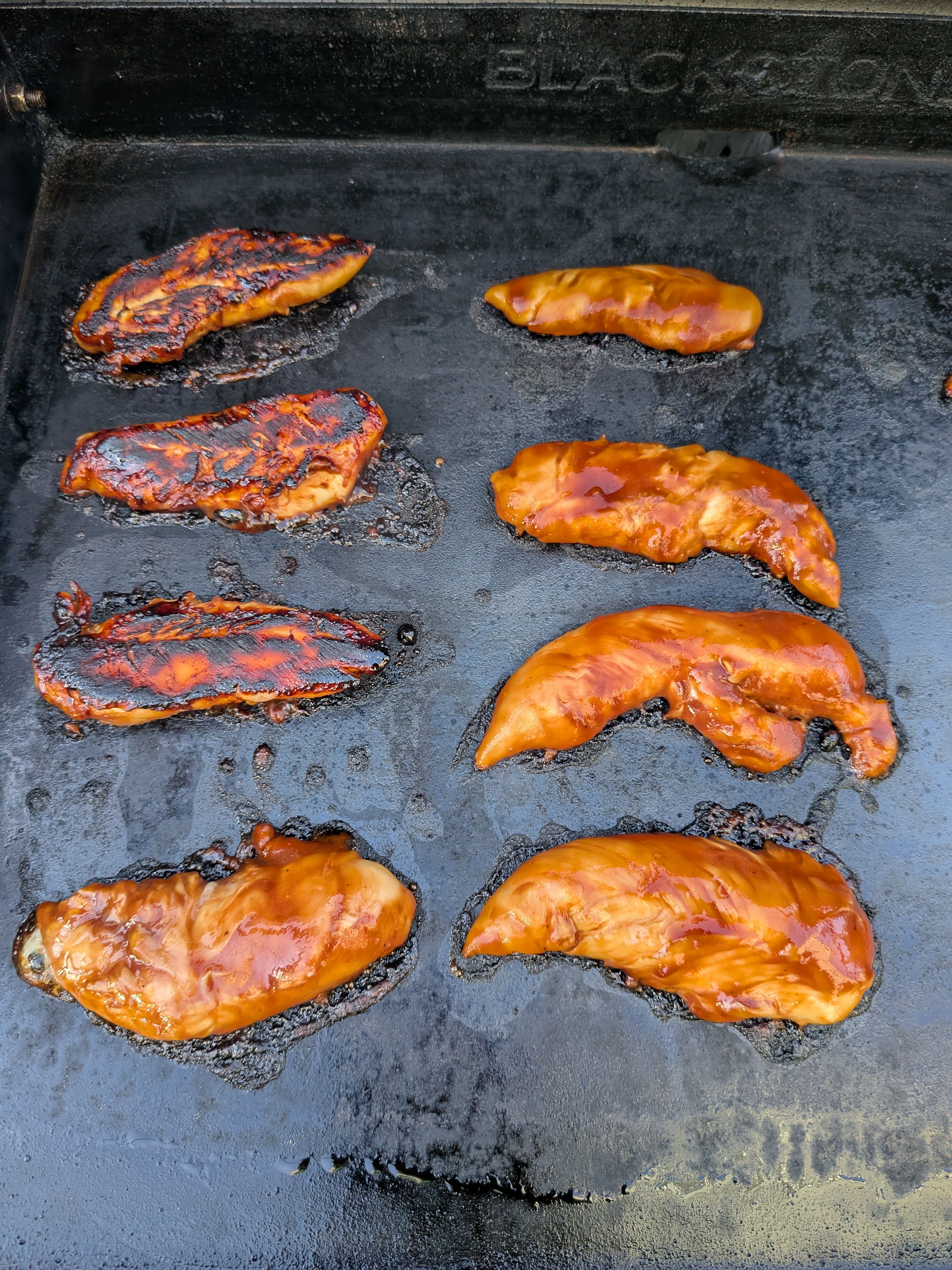 BBQ chicken on the Blackstone griddle