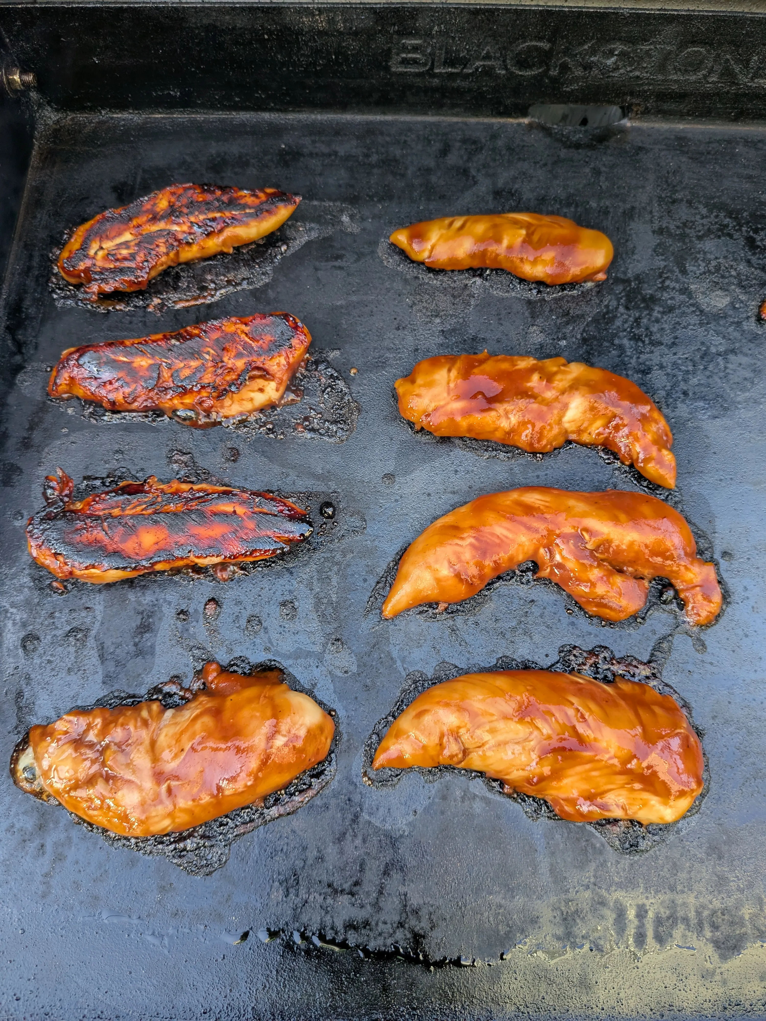 BBQ chicken on the Blackstone griddle