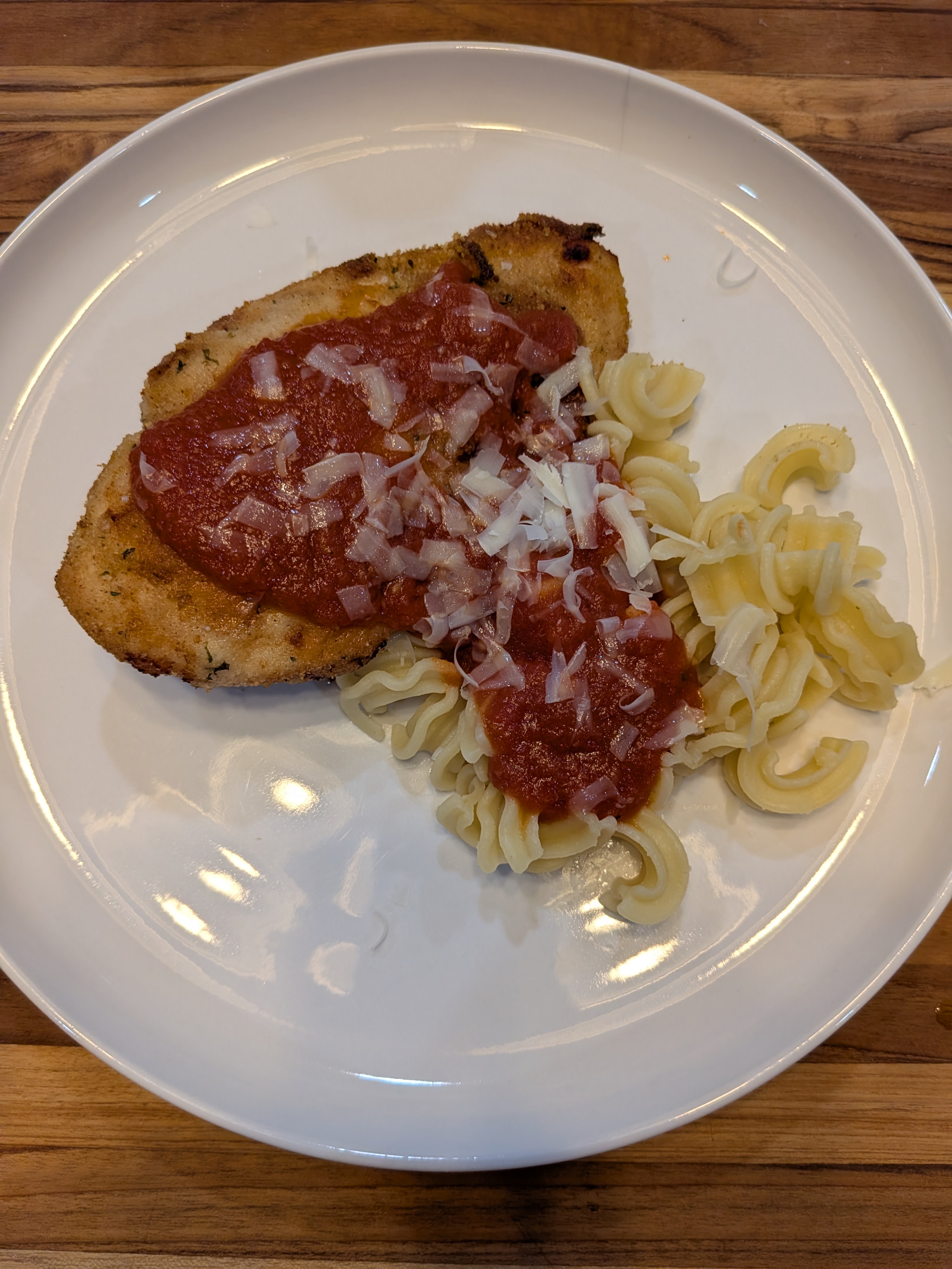 Chicken Parmesan with pasta