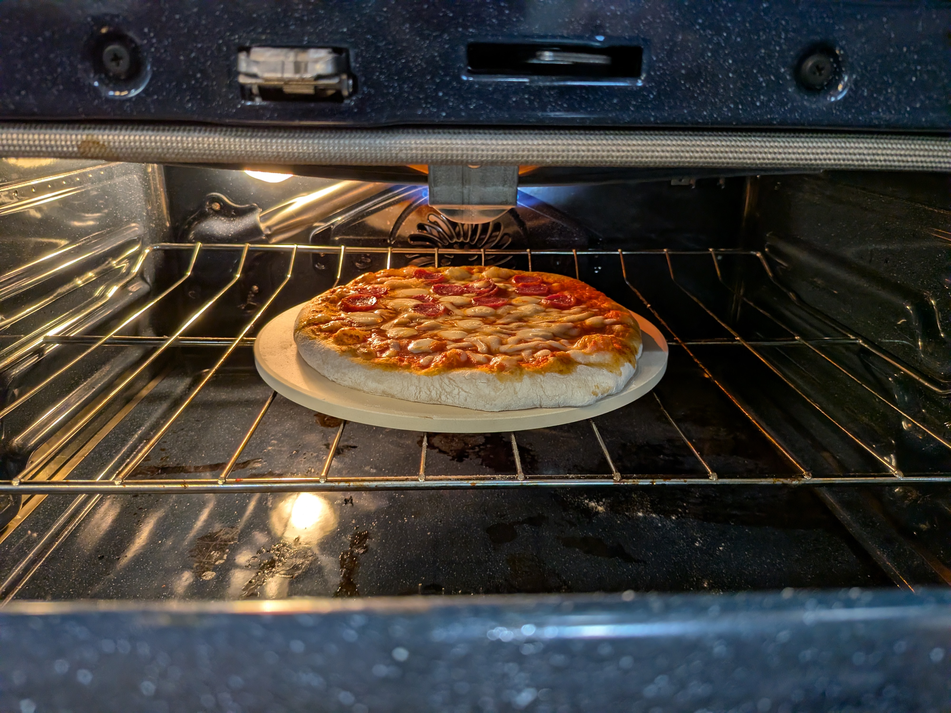 Homemade pizza fresh from the oven