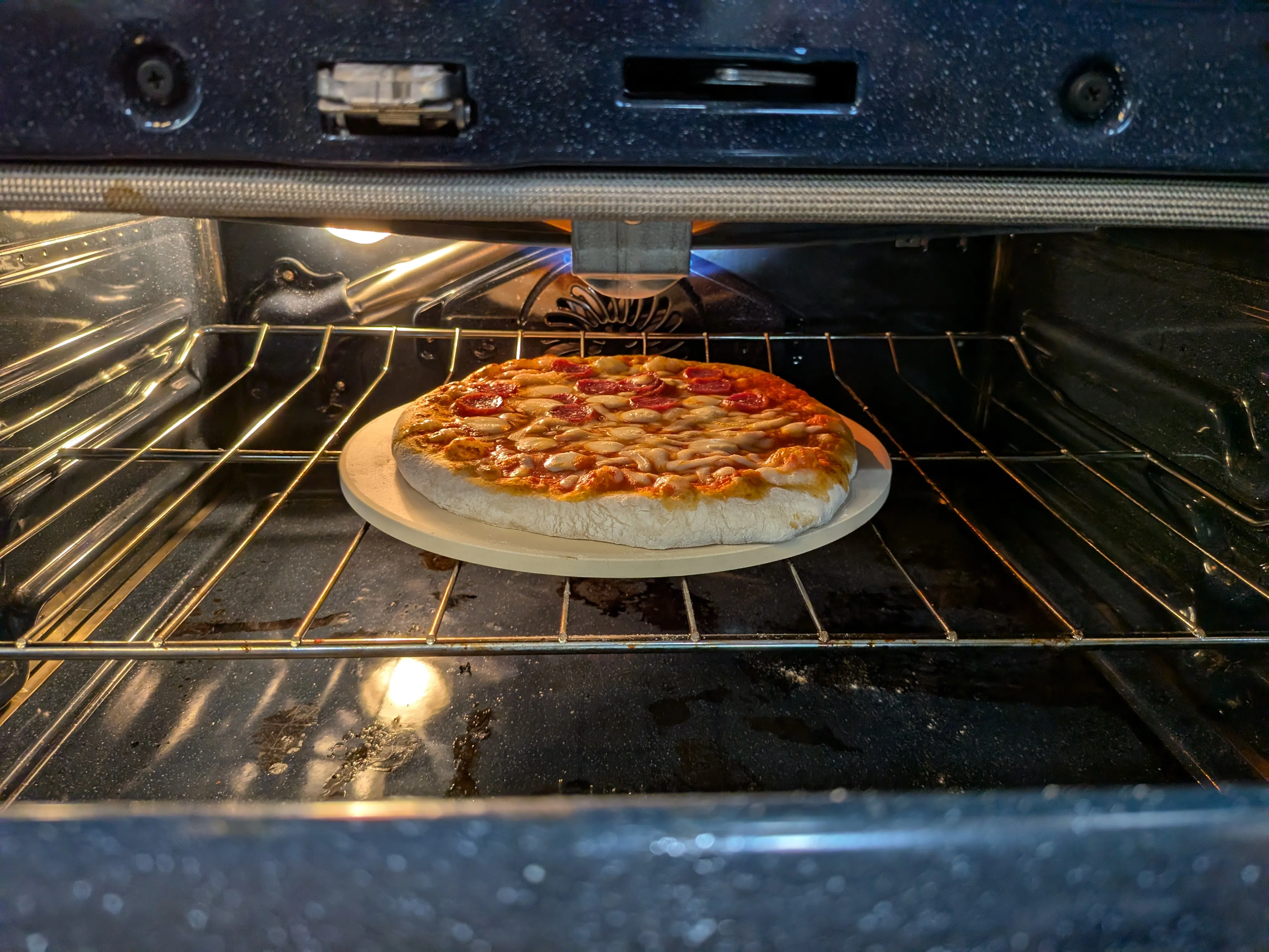 Homemade pizza fresh from the oven
